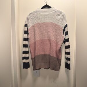 XL Womens Chaps Cream/Brown/Pinks/Charcoal Sweater